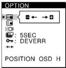 SONY CPDL181A - Appuyez sur les touches pour selectionner (POSITION OSD H) ou POSITION OSD V). - 1