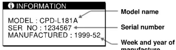 SONY CPDL181A - Displaying the INFORMATION OSD - 1