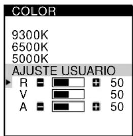 SONY CPDL181A - Pulse los botones / para seleccionar R (rojo) o A (azul), y pulse los botones +/- para Obtener el color que desee. - 2