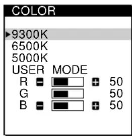 SONY CPDL181A - Press the / buttons to select COLOR, and press the MENU button again. - 2