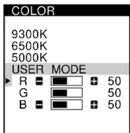 SONY CPDL181A - Press the / buttons to select R (red) or B (blue), and press the + / - buttons to get the desired color. - 2
