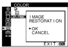 SONY CPDG520P - Restoring the color from the EASY, PRESET, or sRGB modes (IMAGE RESTORATION) - 1