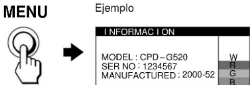 SONY CPDG520P - Visualización del nombre, número de série y Fecha de fabricación de este monitor. - 1