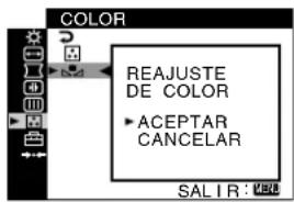 SONY CPDG420S - Restauración del color desde los modos FACIL, PREDEFIN o sRGB (REAJUSTE DE COLOR) - 1
