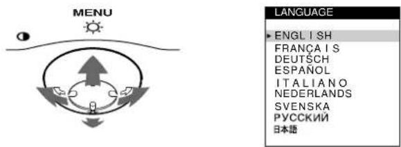 SONY CPDG400 - Move the control button to highlight ▲ LANG and press the center of the control button again. - 1