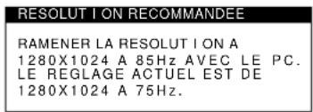 SONY CPDG400 - RESOLUTION RECOMMANDEE - 1