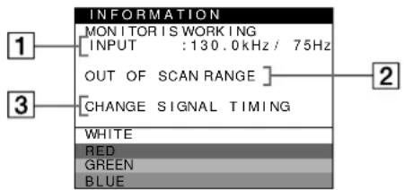 SONY CPDE500 - On-screen messages - 2