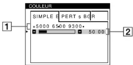 SONY CPDE500 - Réglage des couleurs de l'image (COULEUR) - 1