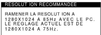 SONY CPDE400 - RESOLUTION RECOMMANDEE - 1
