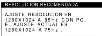 SONY CPDE400 - RESOLUCION RECOMENDADA - 1