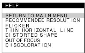 SONY CPDE200 - Move the control button to highlight HELP and press the center of the control button again. - 1