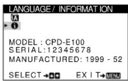 SONY CPDE100 - Displaying this monitor's name, serial number, and date of manufacture (INFORMATION) - 1