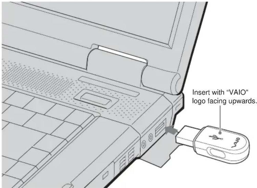 SONY PCGABA1 - Inserting the Bluetooth USB adapter - 1