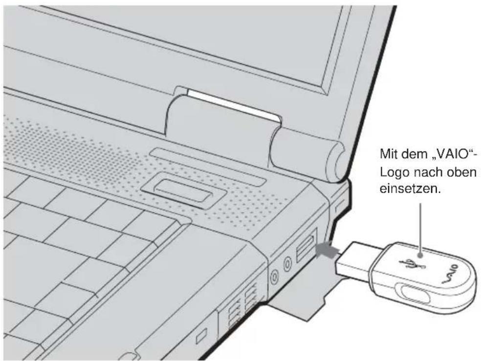 SONY PCGABA1 - Einsetzen des Bluetooth USB-Adapters - 1