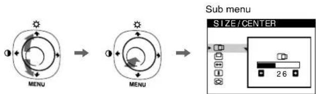 SONY HMDA240R - Navigating the menu - 2