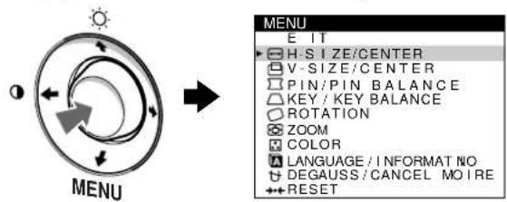SONY HMDA100 - Press the center of the control button. - 1