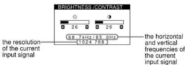 SONY HMDA100 - Displaying the current input signal - 1
