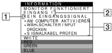 SONY GDMFW9011 - Die Meldung KEIN EINGANGSSIGNAL erscheint in Zeile 1 - 1
