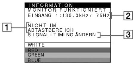 SONY GDMFW9011 - Die Meldung NICTHT IM ABTASTBEREICH erscheint in Zeile 1 - 1