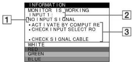 SONY GDMFW9011 - If NO INPUT SIGNAL appears on line 1 - 1