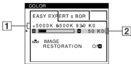 SONY GDMF500R - Adjusting the color of the picture (COLOR) - 1