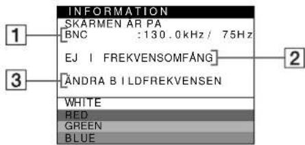 SONY GDMF500R - Om EJ FREKVENSOMFÄNG visas på skärmen - 1