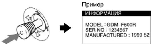 SONY GDMF500R - OTo6paXeHHe Ha3BaHnMa MoJeN MoHtOpa, cepuHoro Homepa N DaTbI BbInycka. - 1