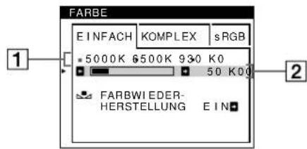 SONY GDMF500R - Einstellen der Farben des Bildes (FARBE) - 1