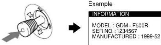 SONY GDMF500R - If OUT OF SCAN RANGE appears on the screen - 2