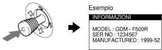 SONY GDMF500R - Visualizzazione del nome del monitor, del numero di seri e della data di produzione. - 1