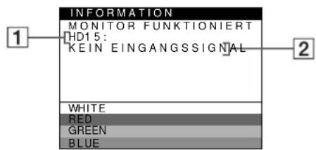 SONY GDMF500R - Die Meldung KEIN EINGANGSSIGNAL erscheint auf dem Bildschirm - 1