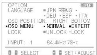 SONY GDM90W01T5 - Press the ⏻←/→ button to select "EXPERT." - 2