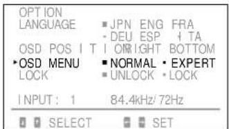 SONY GDM90W01T5 - Press the ⬤/↑ button to select "OSD MENU." - 2
