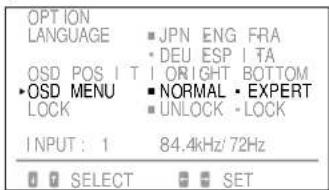 SONY GDM90W01T5 - Press the ⚙↓/↑ button to select "OSD MENU." - 2