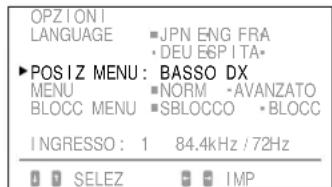 SONY GDM90W01T5 - Premere il tasto ⚙️ ↓/↑ per selezionare "POSIZ MENU". - 2