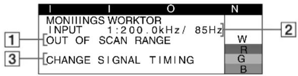SONY GDM5510 - ①に「OUT OF SCAN RANGE」と表示されている場合 - 1