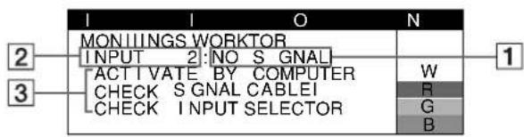 SONY GDM5510 - 如果 1 部分上出現 NO SIGNAL 顯示 - 1