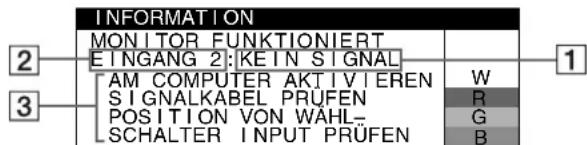 SONY GDM5510 - Wenn die Meldung KEIN SIGNAL im Bereich 1 erscheint - 1