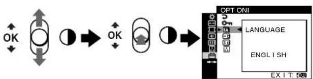 SONY GDM5510 - Move the control button up or down to highlight A LANGUAGE and press the control button. - 1