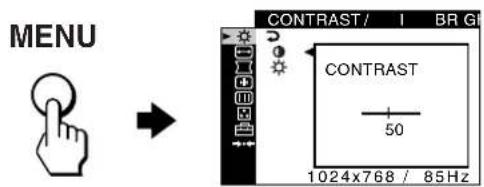 SONY GDM5510 - Press the MENU button. - 1