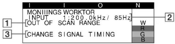 SONY GDM5510 - 如果 1 行上出現 OUT OF SCAN RANGE 顯示 - 1
