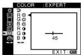 SONY GDM5510 - 向上或向下移动控制按钮使 ☐ COLOR 加亮显示,然后按控制按钮。 - 1