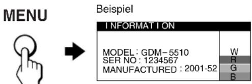 SONY GDM5510 - Anzeigen des Namens, der Seriennummer und des Herstellungsdatums des Monitors. - 1