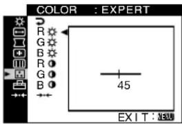 SONY GDM5510 - Move the control button up or down to highlight ☐ COLOR and press the control button. - 1