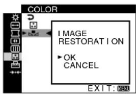 SONY GDM5510 - Move the control button up or down to select OK. Then press the control button. - 1