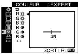 SONY GDM5510 - Déplacez la touche de commande vers le haut ou vers le bas pour sélectionner COULEUR et appuyez sur la touche de commande. - 1