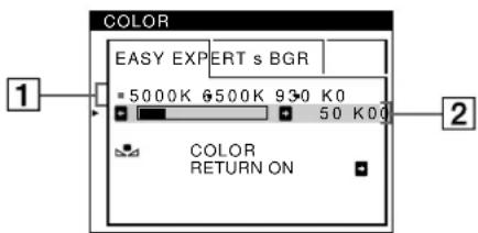 SONY GDM5402 - First press the ↓/↑ buttons to select the desired adjustment item. Then press the ←/→ buttons to make the adjustment. - 1