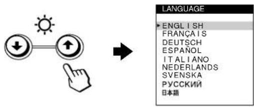 SONY GDM5402 - Appuyez sur les touches ↓/↑ pour mettre LANGUAGE en évidence et appuyez de nouveau sur la touche - 1