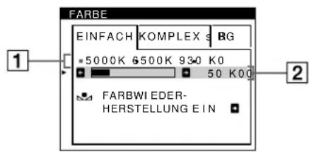 SONY GDM5402 - Einstellen der Farben des Bildes (FARBE) - 1