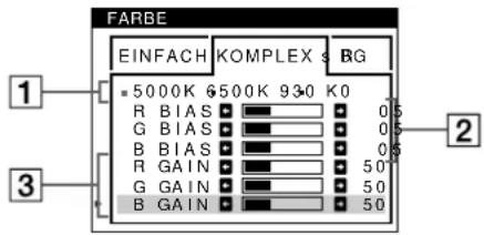 SONY GDM5402 - Einstellen der Farben des Bildes (FARBE) - 2